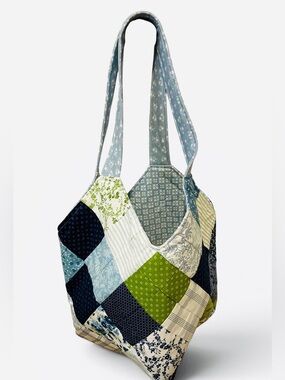 Nantucket Pattern Colorful Mondo Large Bag. . New. Tote. Cotton. Blue
